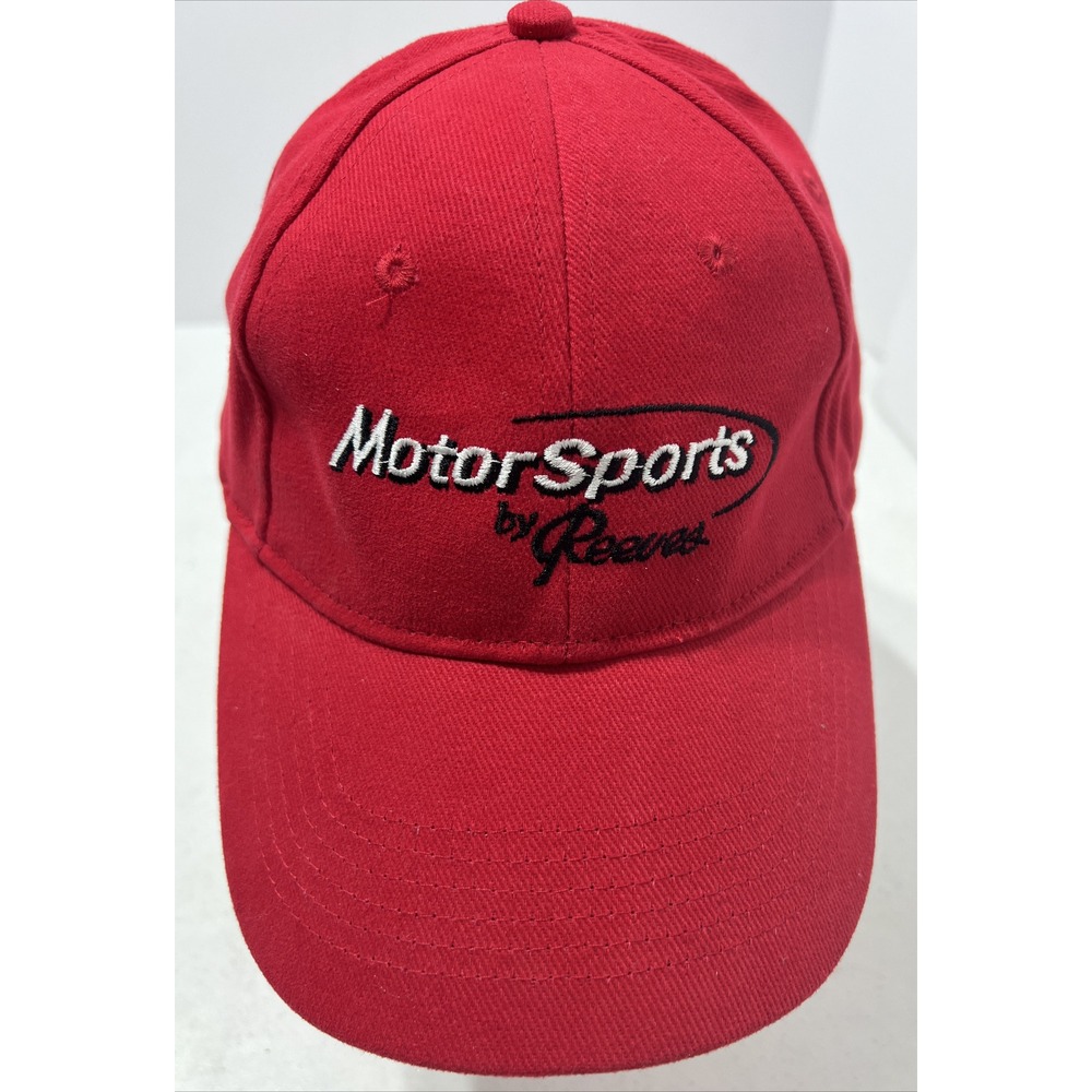Motor Sports by Reeves RED Adjustable Baseball Cap Anvil Hat‎
